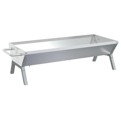 Grillbakke 118x42x30,5 cm rustfrit stål sølvfarvet