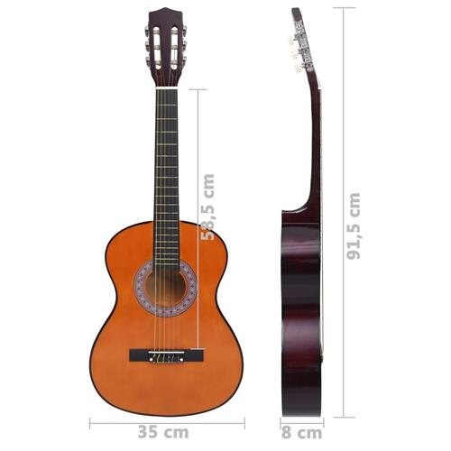Klassisk guitarsæt til børn og begyndere 8 dele 3/4 36"