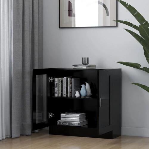 Vitrineskab 82,5x30,5x80 cm spånplade sort