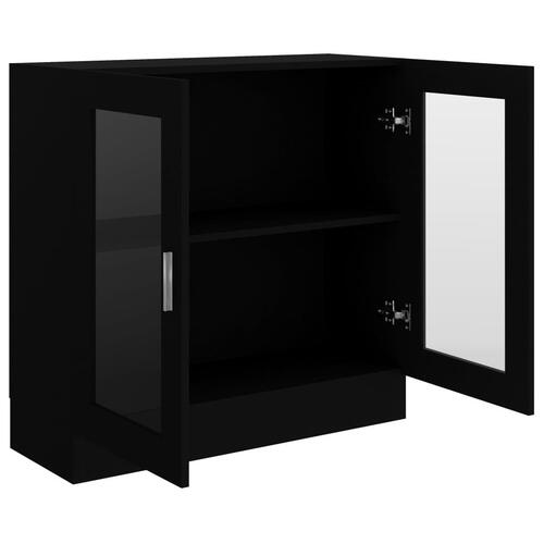 Vitrineskab 82,5x30,5x80 cm spånplade sort