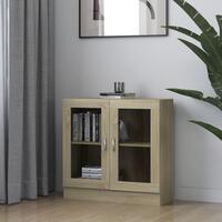 Vitrineskab 82,5x30,5x80 cm spånplade sonoma-eg