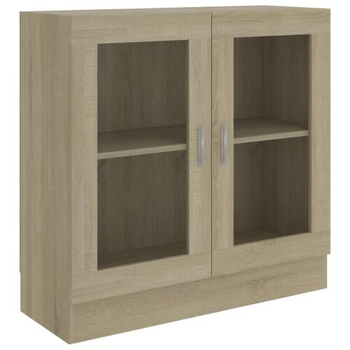 Vitrineskab 82,5x30,5x80 cm spånplade sonoma-eg