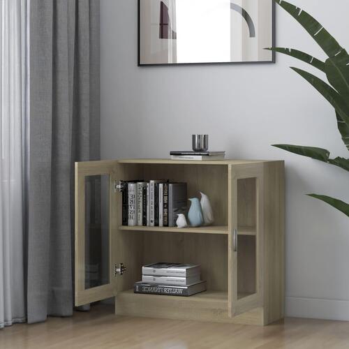 Vitrineskab 82,5x30,5x80 cm spånplade sonoma-eg