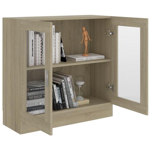 Vitrineskab 82,5x30,5x80 cm spånplade sonoma-eg