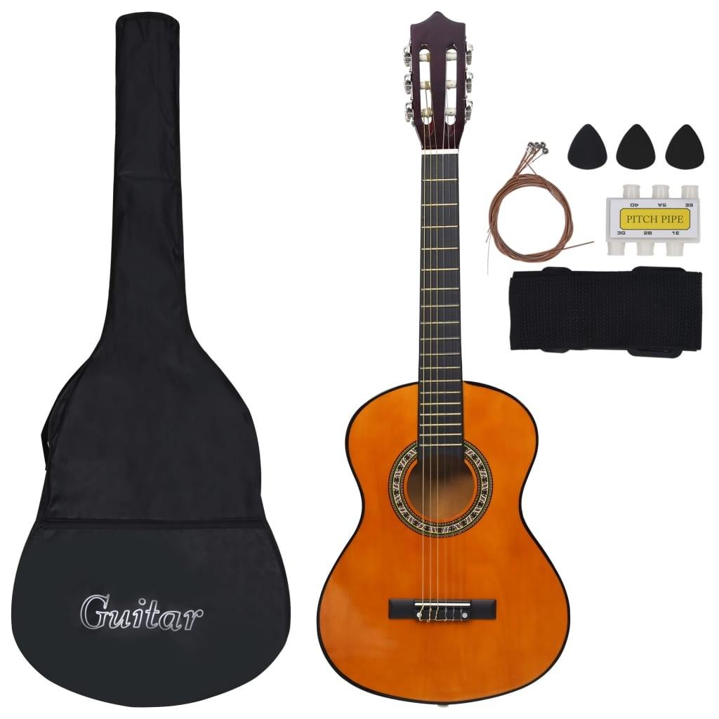 Klassisk guitarsæt til børn og begyndere 8 dele 1/2 34"