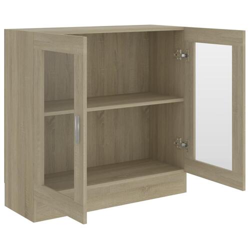 Vitrineskab 82,5x30,5x80 cm spånplade sonoma-eg
