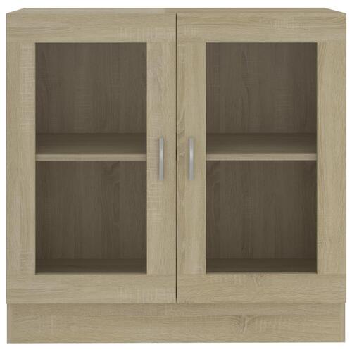 Vitrineskab 82,5x30,5x80 cm spånplade sonoma-eg