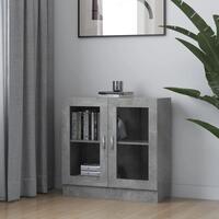 Vitrineskab 82,5x30,5x80 cm spånplade betongrå