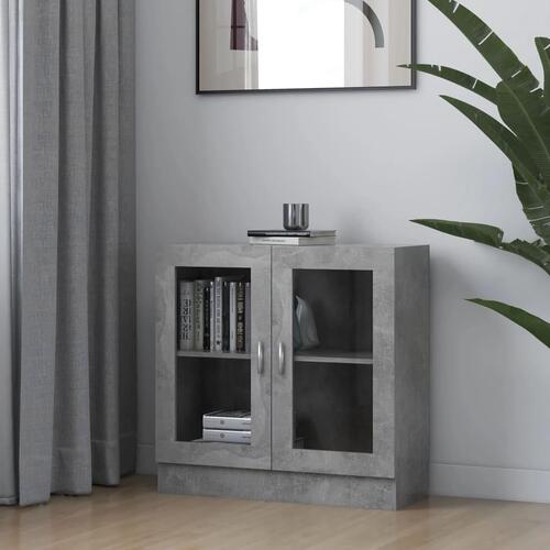 Vitrineskab 82,5x30,5x80 cm spånplade betongrå