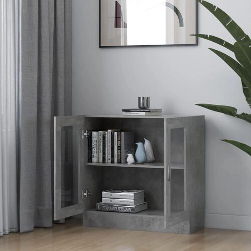 Vitrineskab 82,5x30,5x80 cm spånplade betongrå