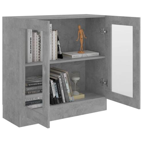 Vitrineskab 82,5x30,5x80 cm spånplade betongrå