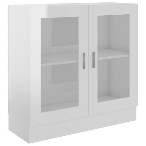 Vitrineskab 82,5x30,5x80 cm spånplade hvid højglans