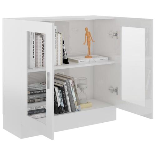 Vitrineskab 82,5x30,5x80 cm spånplade hvid højglans