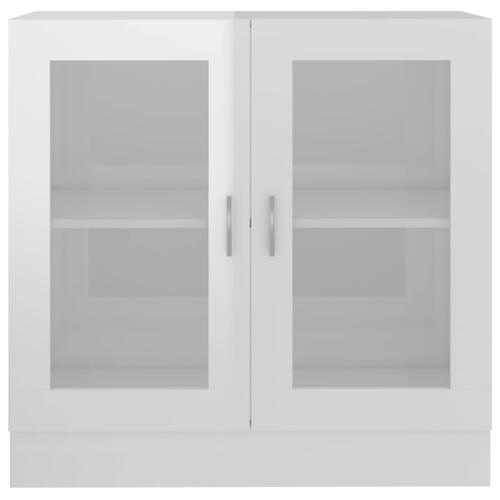 Vitrineskab 82,5x30,5x80 cm spånplade hvid højglans