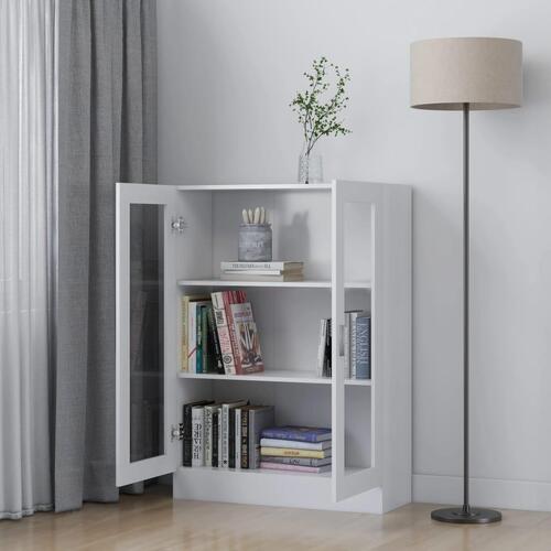 Vitrineskab 82,5x30,5x115 cm spånplade hvid