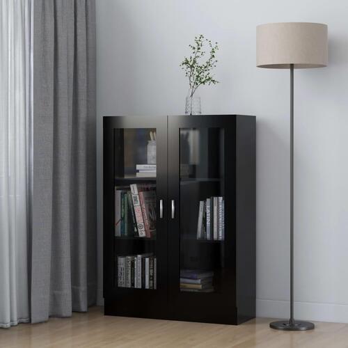 Vitrineskab 82,5x30,5x115 cm spånplade sort