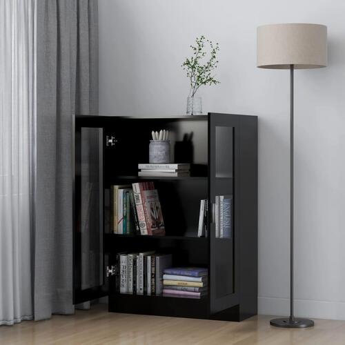 Vitrineskab 82,5x30,5x115 cm spånplade sort