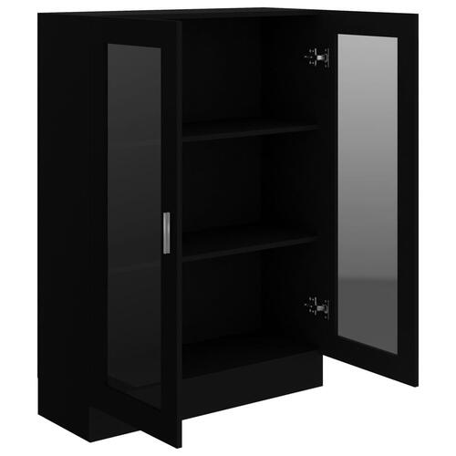 Vitrineskab 82,5x30,5x115 cm spånplade sort