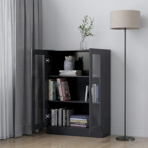 Vitrineskab 82,5x30,5x115 cm spånplade grå