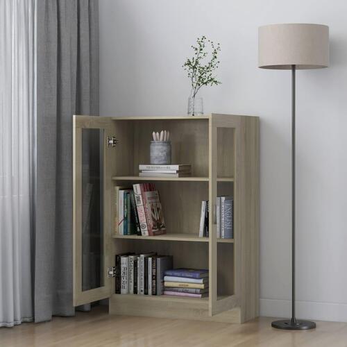 Vitrineskab 82,5x30,5x115 cm spånplade sonoma-eg