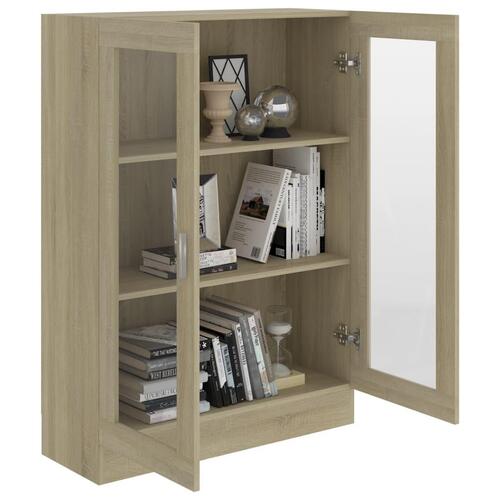 Vitrineskab 82,5x30,5x115 cm spånplade sonoma-eg