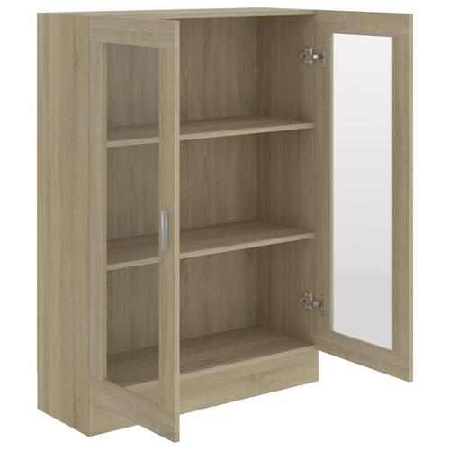 Vitrineskab 82,5x30,5x115 cm spånplade sonoma-eg