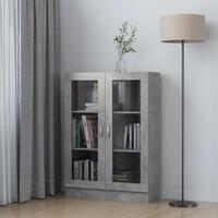 Vitrineskab 82,5x30,5x115 cm spånplade betongrå