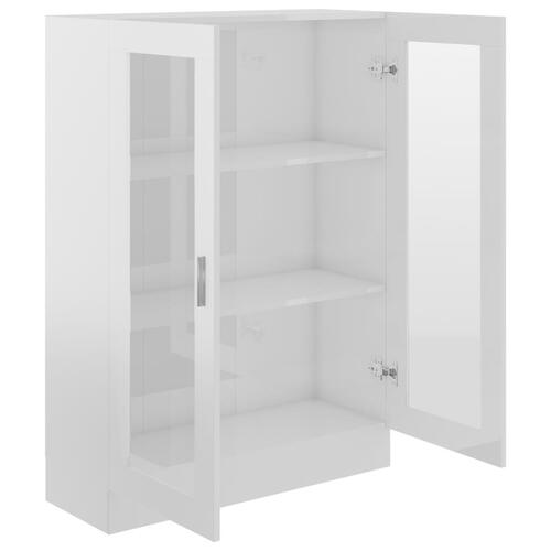 Vitrineskab 82,5x30,5x115 cm spånplade hvid højglans