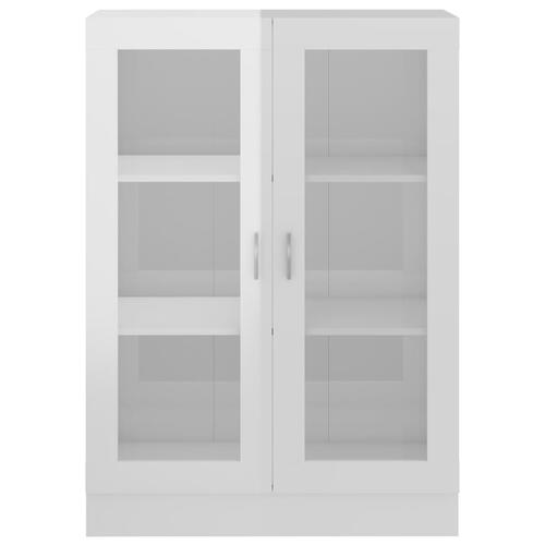 Vitrineskab 82,5x30,5x115 cm spånplade hvid højglans