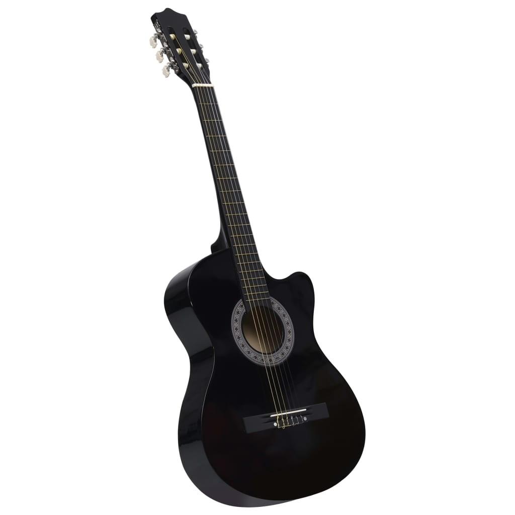 Klassisk western cutaway-guitar med 6 strenge 38" sort
