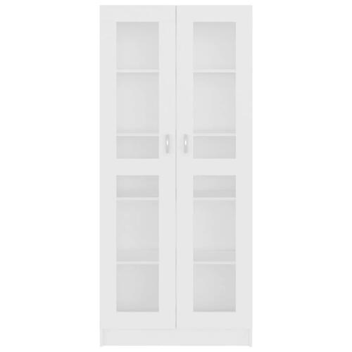 Vitrineskab 82,5x30,5x185,5 cm spånplade hvid