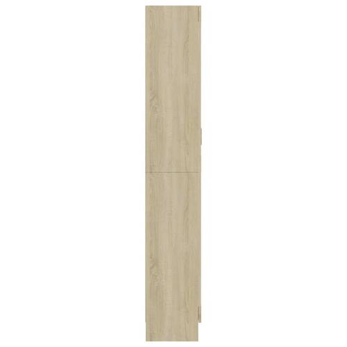 Vitrineskab 82,5x30,5x185,5 cm spånplade sonoma-eg