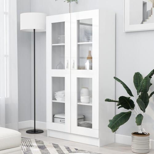 Vitrineskab 82,5x30,5x150 cm spånplade hvid