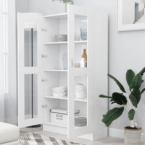 Vitrineskab 82,5x30,5x150 cm spånplade hvid