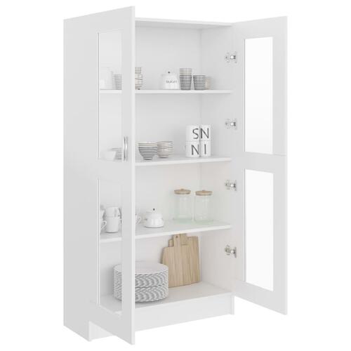 Vitrineskab 82,5x30,5x150 cm spånplade hvid