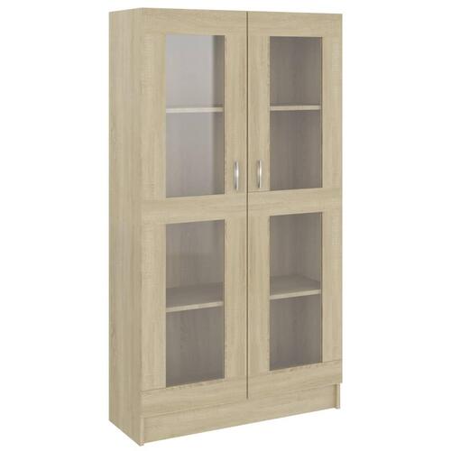 Vitrineskab 82,5x30,5x150 cm spånplade sonoma-eg