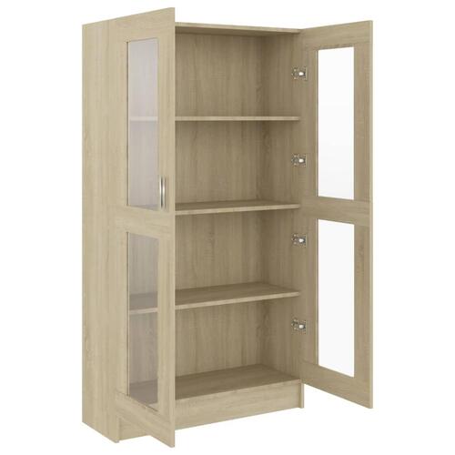 Vitrineskab 82,5x30,5x150 cm spånplade sonoma-eg