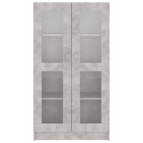 Vitrineskab 82,5x30,5x150 cm spånplade betongrå