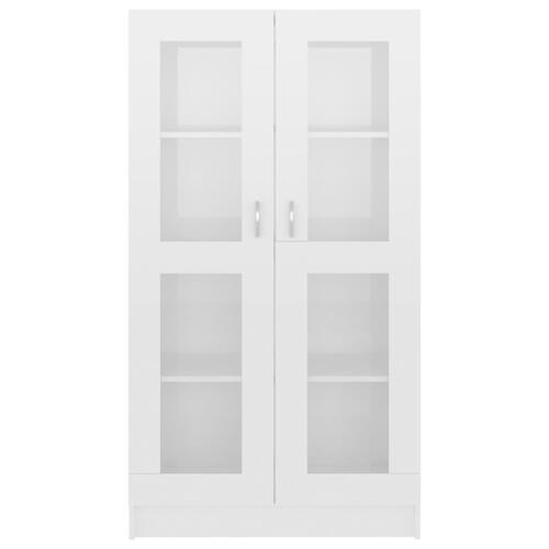 Vitrineskab 82,5x30,5x150 cm spånplade hvid højglans