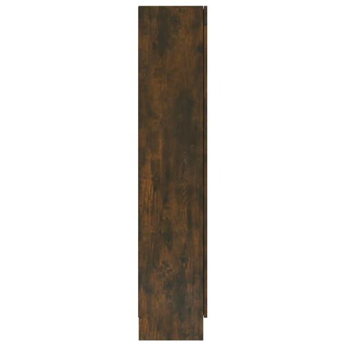Vitrineskab 82,5x30,5x150 cm konstrueret træ røget egetræ