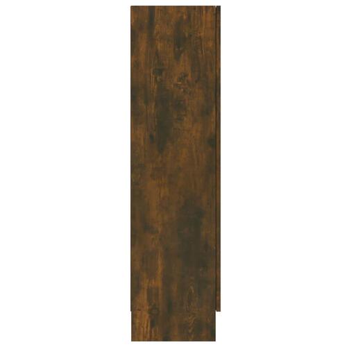 Vitrineskab 82,5x30,5x115 cm konstrueret træ røget egetræ