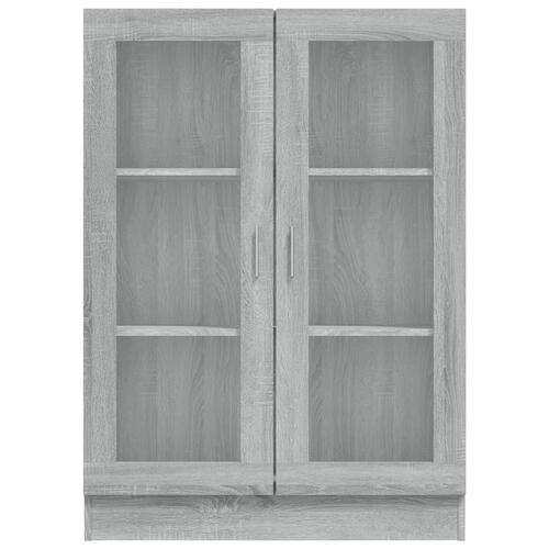 Vitrineskab 82,5x30,5x115 cm konstrueret træ grå sonoma-eg