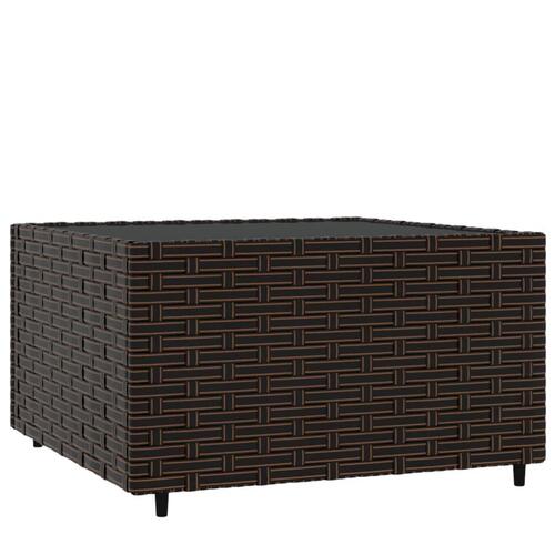 Havebord 50x50x30 cm firkantet polyrattan brun