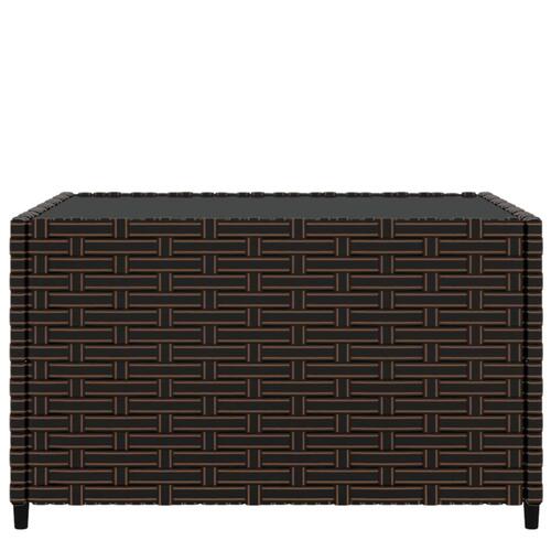 Havebord 50x50x30 cm firkantet polyrattan brun