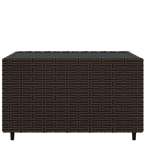 Havebord 50x50x30 cm firkantet polyrattan brun