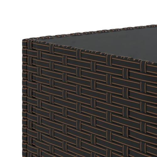 Havebord 50x50x30 cm firkantet polyrattan brun