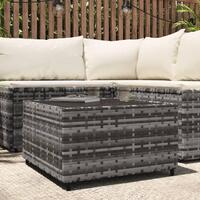 Havebord 50x50x30 cm firkantet polyrattan grå