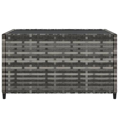 Havebord 50x50x30 cm firkantet polyrattan grå