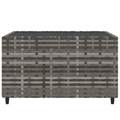 Havebord 50x50x30 cm firkantet polyrattan grå