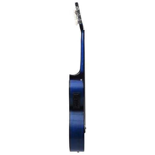 Klassisk western cutaway guitar med equalizer og 6 strenge blå